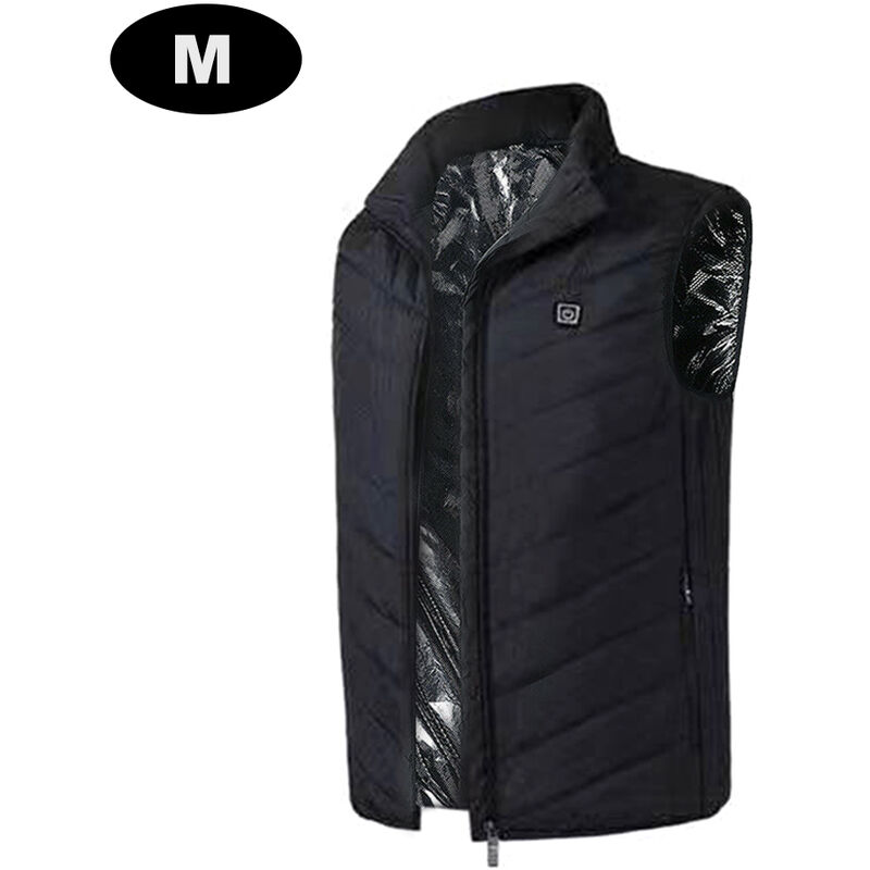 

Chaqueta de algodon sin mangas caliente USB Volver Calefaccion electrica del cuello del chaleco de los hombres al aire Calefaccion Ropa, M