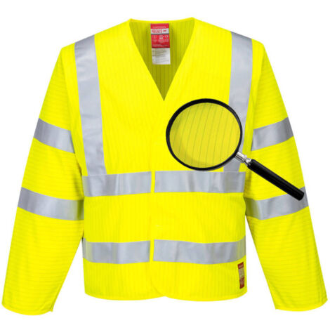 Chaqueta de alta visibilidad, antiéstática Resistente a la llama manga larga flúor FR85 2XL-3XL amarillo