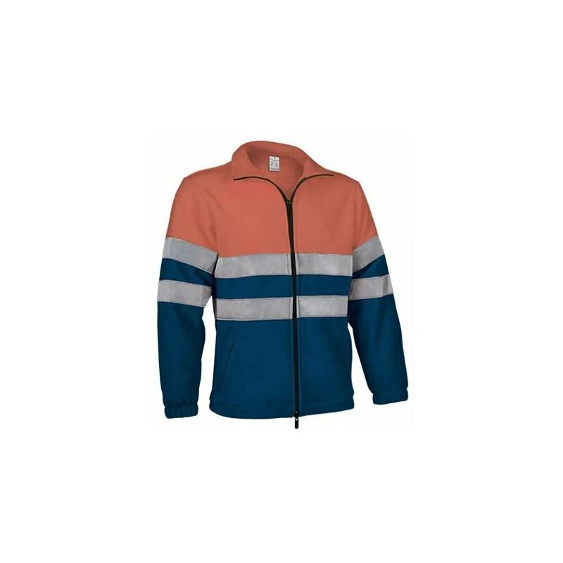 

Chaqueta alta visibilidad en tejido polar Airport | M - Naranja fluor / Azul mar - Valento