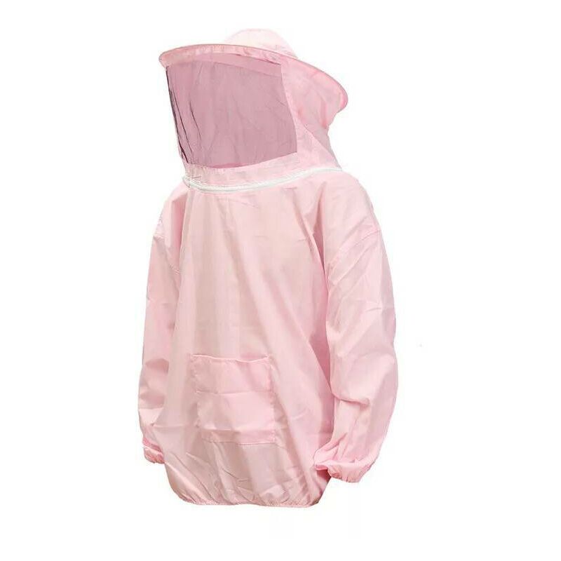 

Chaqueta de apicultor, ropa de apicultor con doble cremallera, apicultura, protección contra ácaros y picaduras, pesca al aire libre (rosa)