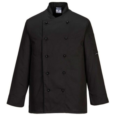 Chaqueta de chef Somerset tejido de polialgodón unisex C834 XL Negro