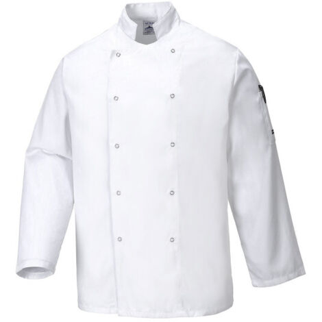 Chaqueta de chef Suffolk cierre por corchetes C833 XL Blanco