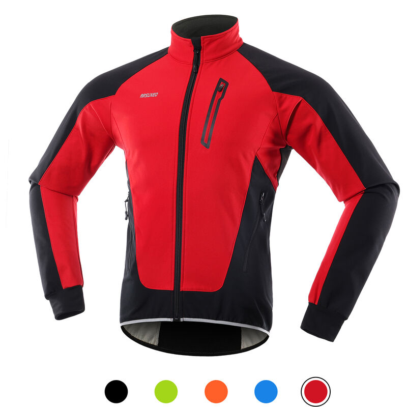 

Arsuxeo - Chaqueta de ciclismo para hombre, impermeable, a prueba de viento, polar termica, jersey de bicicleta, MTB, montar en bicicleta, correr,