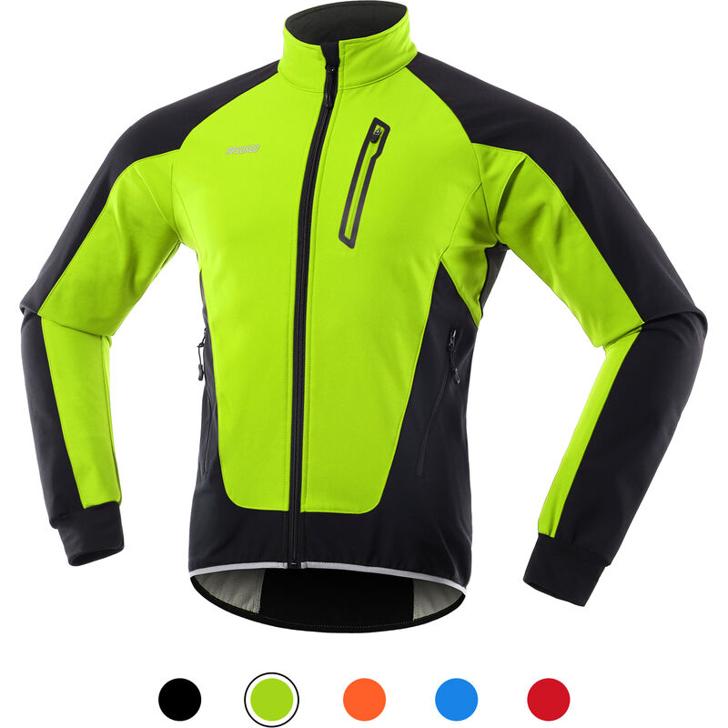 

Arsuxeo - Chaqueta de ciclismo para hombre, impermeable, a prueba de viento, polar termica, jersey de bicicleta, MTB, montar en bicicleta, correr,