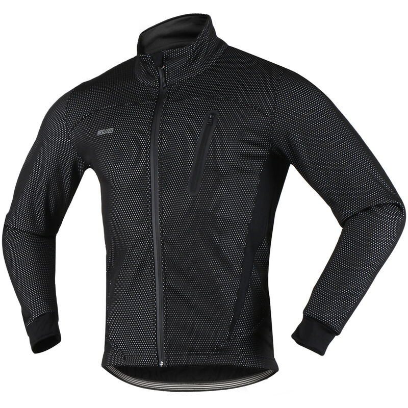 

Chaqueta de ciclismo para hombre, polar termico de invierno, jersey de bicicleta de manga larga, resistente al viento, transpirable, reflectante,