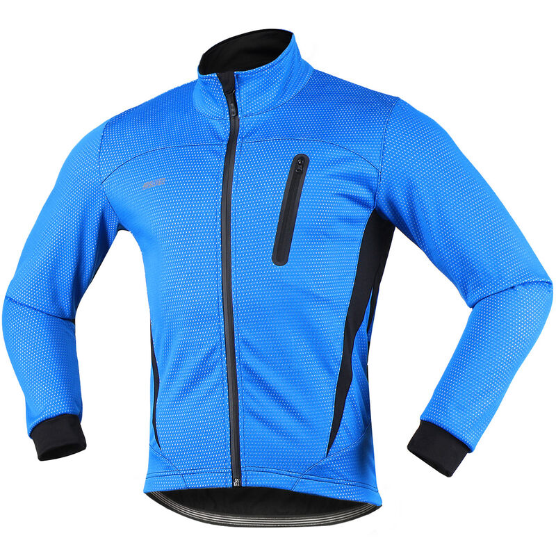 

Chaqueta de ciclismo para hombre, polar termico de invierno, jersey de bicicleta de manga larga, resistente al viento, transpirable, reflectante,