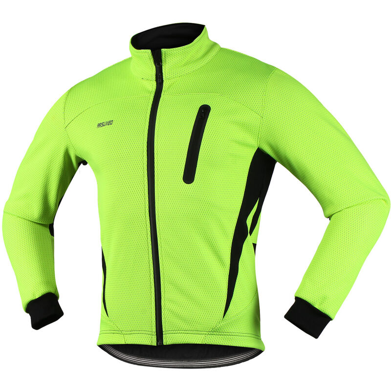 

Chaqueta de ciclismo para hombre, polar termico de invierno, jersey de bicicleta de manga larga, resistente al viento, transpirable, reflectante,