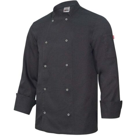 Chaqueta De Cocina Con Automaticos Manga Larga Negro 58