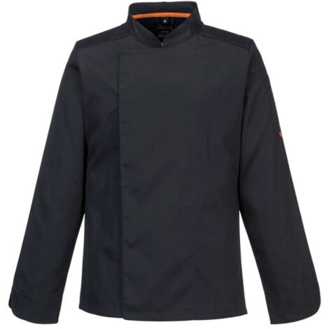Chaqueta de cocina puños franceses M/L MeshAir Pro acabado premium C838 S Negro