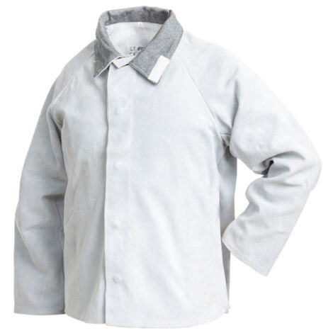 Chaqueta de cuero serraje gris para soldador SAFETOP Standard 3XL