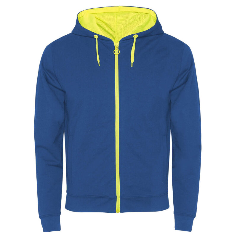 

Chaqueta de felpa no perchada con detalles FUJI SU1105 | XXL - Royal/Amarillo Fluor