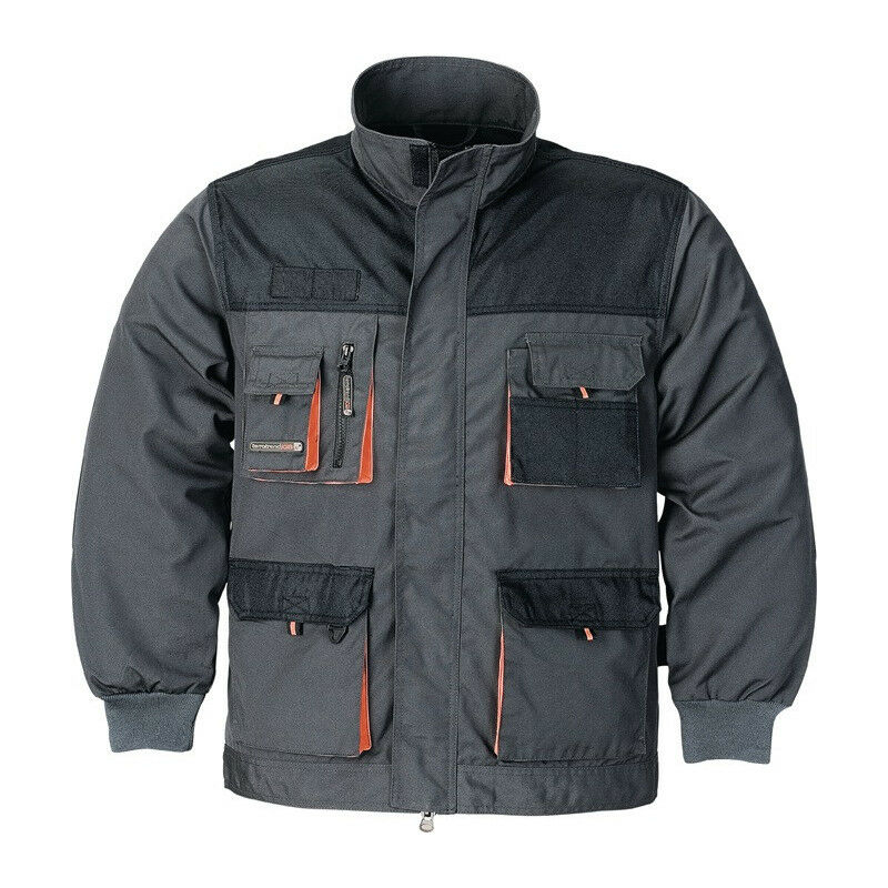 

Chaqueta de hombre talla 58 gris oscuro / negro / naranja