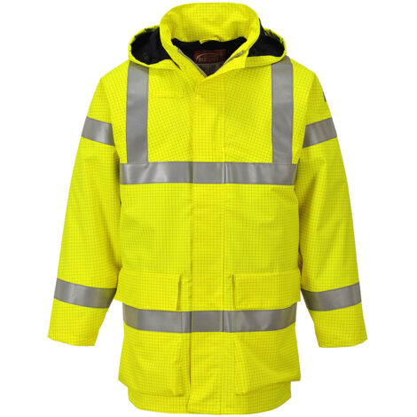 Chaqueta de lluvia hi-vis multi lite Bizflame Amarillo M