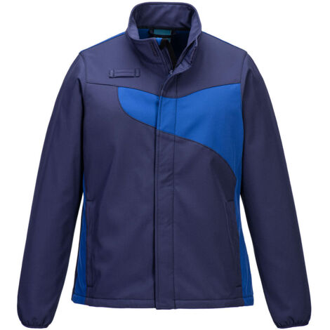 Chaqueta de mujer softshell elástica bicolor transpirable PW2 (2 capas) PORTWEST L Azul marino / Azulina
