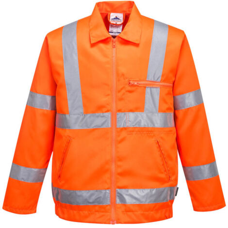 Chaqueta de polialgodón de alta visibilidad RIS con cintas reflectantes RT40 M Naranja