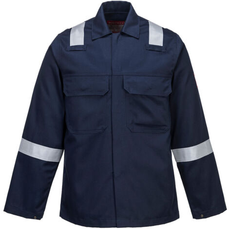 Chaqueta de protección Bizweld Iona, resistente a la llama, con cintas reflectantes PORTWEST BZ13 XXL Azul marino