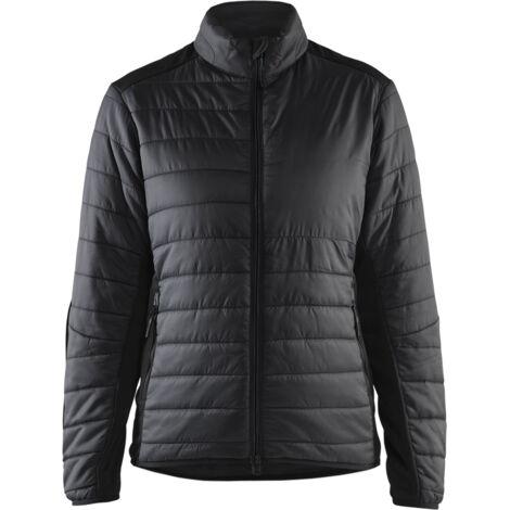Chaqueta de trabajo acolchada forrada para mujer 4715 - Negro/Gris oscuro XS