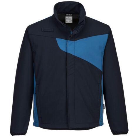 Chaqueta de trabajo bicolor softshell PW2 Forro de micro-polar (2 capas) PORTWEST PW271 XXXL Azul marino / Azulina