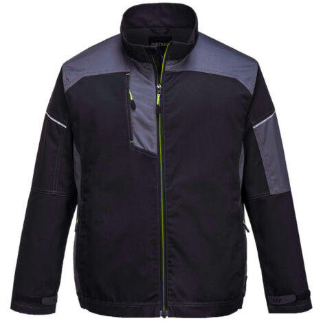 Chaqueta de trabajo con paneles bicolores y cremallera Ezee T603 XL Negro/Gris