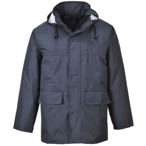 Chaqueta de trabajo con tapeta frontal anti-aguaceros Corporate Traffic S437 L Azul Marino