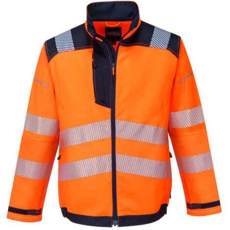 Chaqueta de trabajo de alta visibilidad PW3 Naranja/Marino XXXL