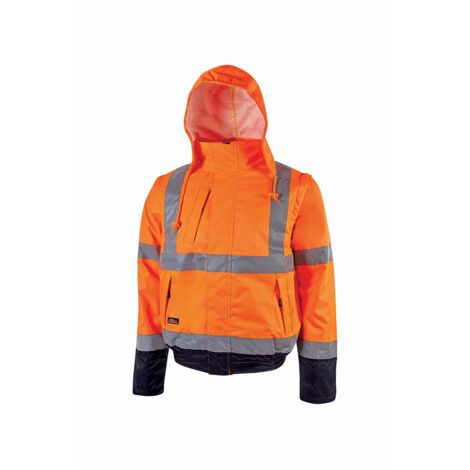 Chaqueta de trabajo de alta visibilidad, transpirable e impermeable CRAFTY - Naranja Fluo S