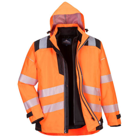 Chaqueta de trabajo de A.V 3 en 1 antimanchas resistente al agua PW365 M Naranja/Negro