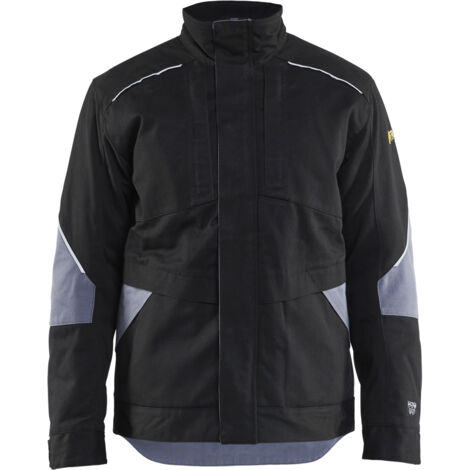 Chaqueta de trabajo de invierno ignífuga retardante 4961 - Negro/Gris claro XL
