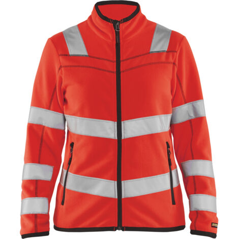 Chaqueta de trabajo de micropolar de alta visibilidad para mujer 4966 - Rojo fluorescente M