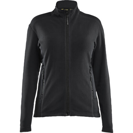 Chaqueta de trabajo de micropolar para mujer 4766 - Negro/Gris medio S
