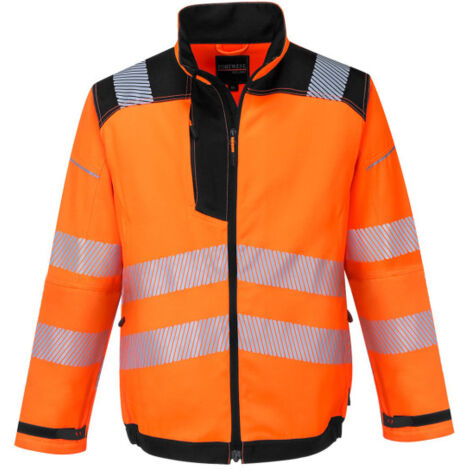 Chaqueta de trabajo flúor diseño bicolor PW3 con ribetes reflectantes y puños ajustables T500 XXXL Naranja/Negro