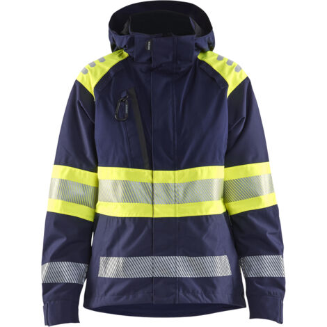 Chaqueta de trabajo hardshell de alta visibilidad para mujer 4430 - Azul marino/Amarillo XXXL