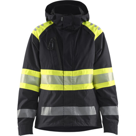 Chaqueta de trabajo hardshell de alta visibilidad para mujer 4430 - Negro/Amarillo XS