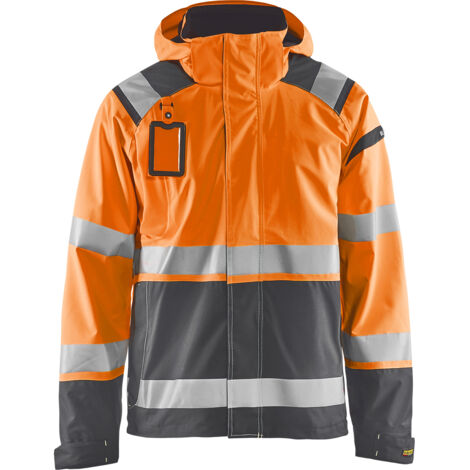 Chaqueta de trabajo hardshell stretch 2D de alta visibilidad 4987 - Naranja fluorescente/Gris antracita XXL