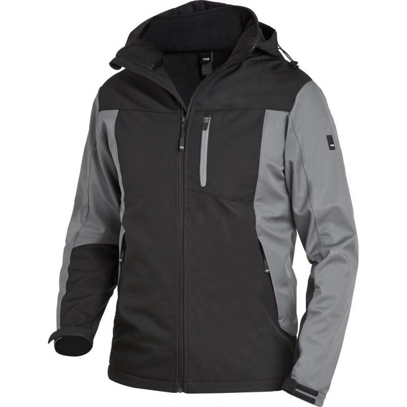 

FHB - Chaqueta de trabajo Jannik, Softshell, Talla M, gris/negro