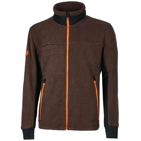 Chaqueta de trabajo polar con cremallera BARK - Marrón/Naranja 3XL