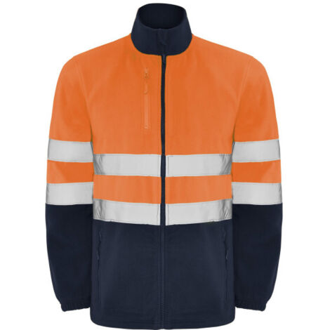 Chaqueta estilo polar de alta visibilidad antipilling con protector de barbilla ALTAIR ROLY M Azul Marino/Naranja Fluor