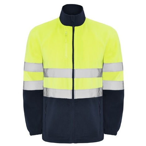 Chaqueta estilo polar de alta visibilidad antipilling con protector de barbilla ALTAIR ROLY XXXXL Marino/Amarillo Fluor