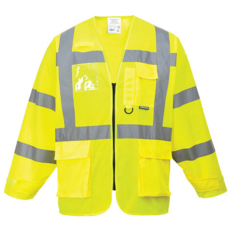 Chaqueta Executive de A.V con cremallera frontal y cintas reflectantes S475 S amarillo