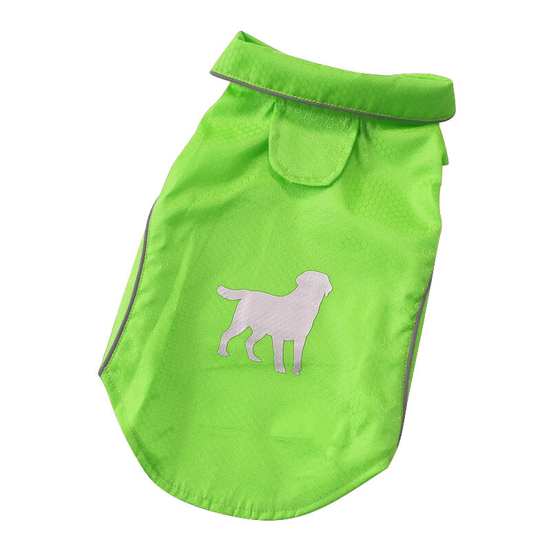 

Abrigo de lluvia para mascotas para cachorros al aire libre de verano con rayas reflectantes Chaquetas impermeables Impermeable para perros Gatos