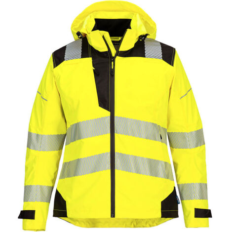 Chaqueta impermeable para mujer de alta visibilidad PW3 Amarillo/Negro XL
