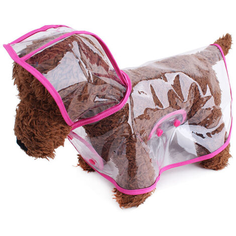 Chaqueta impermeable para perros, con capucha, ajustable para perros pequeños, medianos y grandes (M rosa)