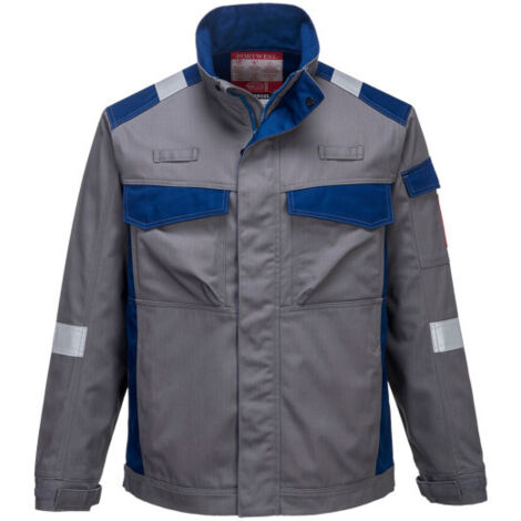 Chaqueta industrial bicolor Bizflame Ultra trabajo multinorma CE FR08 M Gris
