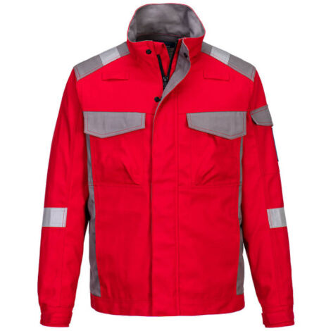 Chaqueta industrial bicolor Bizflame Ultra trabajo multinorma CE PORTWEST FR08 S Rojo