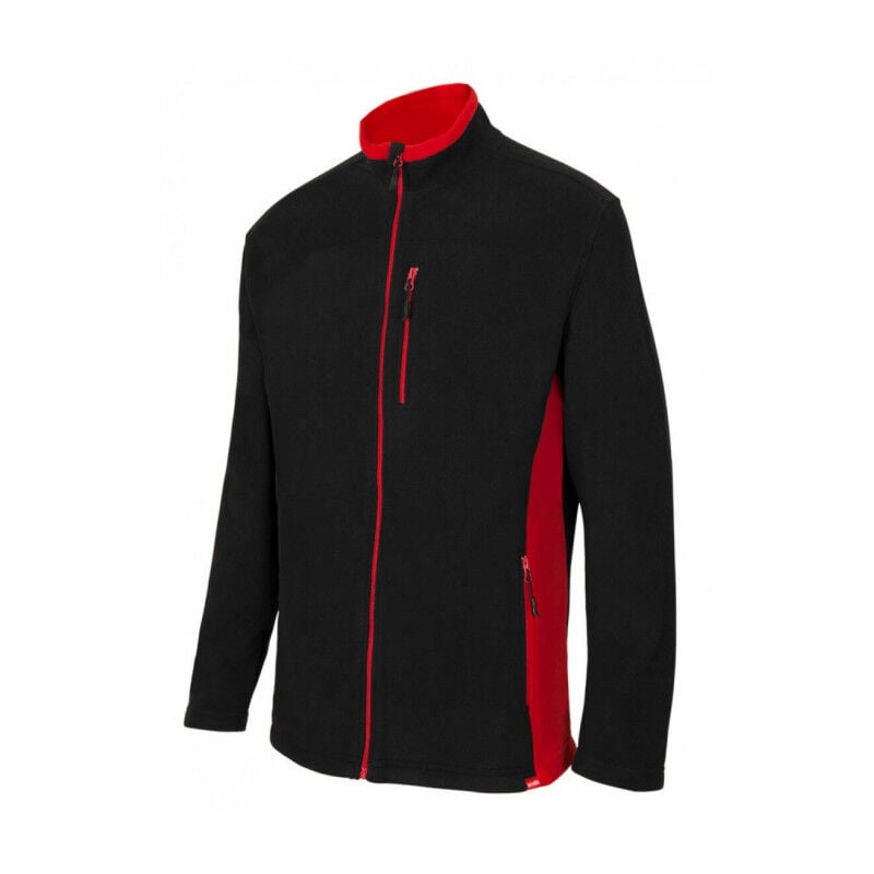 

Chaqueta polar bicolor con tejido de microfibra Serie 201504 | S - Negro / Rojo - Velilla