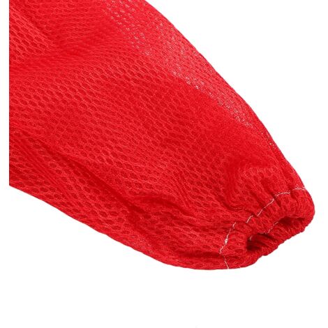 Chaqueta profesional para apicultura [Importada]: Protección contra picaduras de abeja, transpirable, buena visibilidad, compartimento para herramientas, versátil (rayas rojas y blancas).