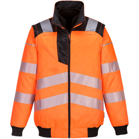 Chaqueta PW3 de alta visibilidad 3 en 1 Naranja/Negro L