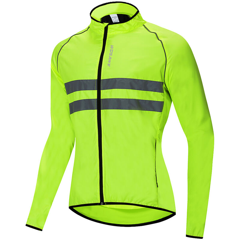 

Chaqueta reflectante de manga larga para bicicleta, chaqueta cortavientos, resistente al agua, resistente al viento, para deportes al aire libre,