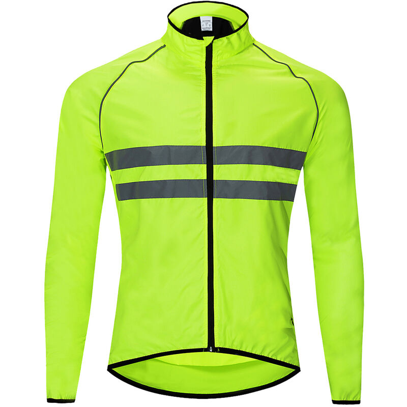 

Chaqueta reflectante de manga larga para bicicleta, chaqueta cortavientos, resistente al agua, resistente al viento, para deportes al aire libre,