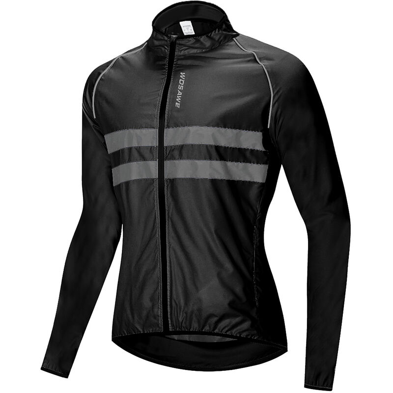 

Chaqueta reflectante de manga larga para bicicleta, chaqueta cortavientos, resistente al agua, resistente al viento, para deportes al aire libre,